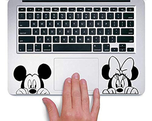Mickey and Minnie Peeking Up Disney - Trackpad Apple MacBook Laptop Vinyl Sticker Decal (for All 13 inch MacBook)