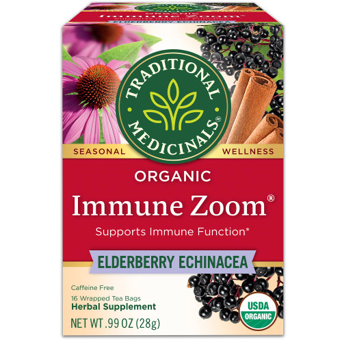 Tea, Organic Immune Zoom Elderberry Echinacea, Supports Immune Function, 16 Tea Bags