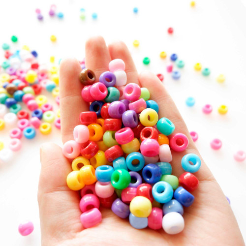 600pcs Pony Beads Bulk, Friendship Bracelet Beads Crafts, Beads for Jewelry Making, Beads for Bracelets, Hair Beads (Mixedcolor)