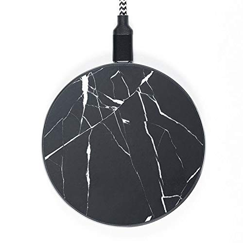 Real Marble Wireless Charger 10W Qi Certified Fast Wireless Charging Pad Nero Marquina (No AC Adapter)