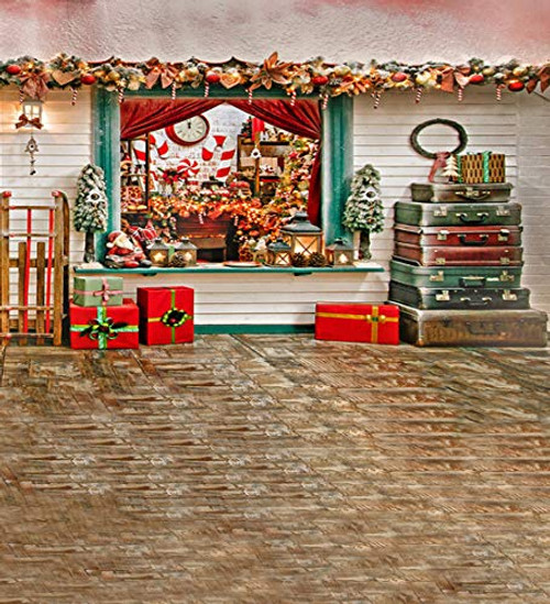 DLERGT 10x10FT Beautiful Christmas House Photography Backdrop Vinyl Customized Photo Background Studio Props 8-60