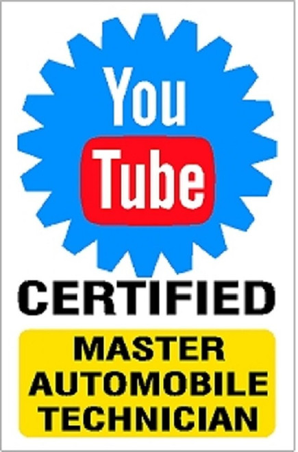 You Tube Certified Master Automobile Technician Window Sticker Decal