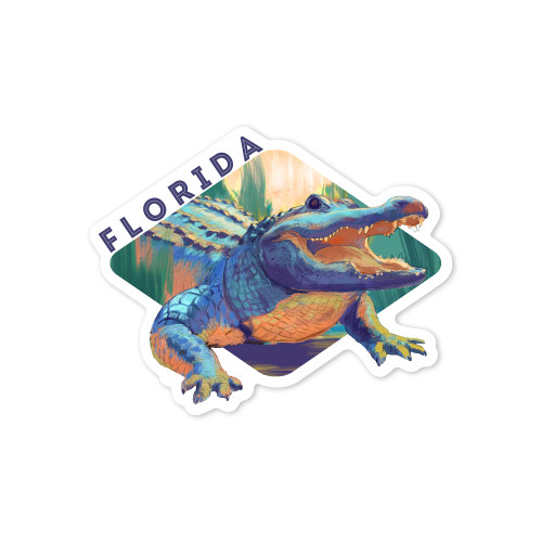 Die Cut Sticker Florida, Alligator, Vivid, Contour Vinyl Sticker 1 to 3 inches (Waterproof Decal for Cars, Water Bottles, Laptops, Coolers), Small Die Cut Sticker Florida, Alligator, Vivid, Contour Vinyl Sticker 1 to 3 inches (Waterproof Decal for Cars, Water Bottles, Laptops, Coolers), Small