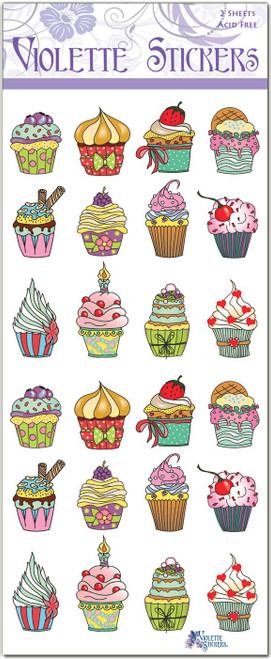 Violette Stickers Foil Cupcakes