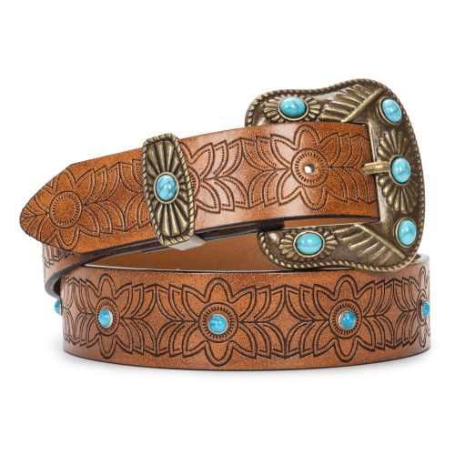 Womens Vintage Western Cowboy-Belt - PU Leather Star Buckle Cowgirl Belt for Jeans Pants (31" to 35" Waist) Womens Vintage Western Cowboy-Belt - PU Leather Star Buckle Cowgirl Belt for Jeans Pants (31" to 35" Waist)
