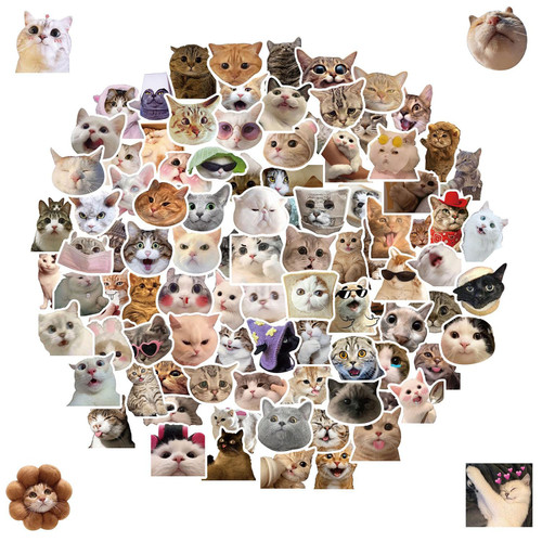 100 Pcs Cute Cat Stickers for Kids,Vinyl Waterproof Aesthetic Stickers Decals for Water Bottles,Laptop,Scrapbook,Gift for Children,Teens, Adults,Girls,Boys
