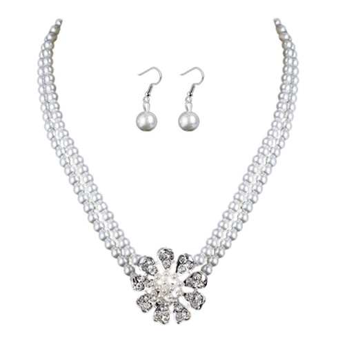 1920s Gatsby Pearl Bride Necklace Earrings Set Vintage Crystal Jewelry Set Silver Pearl Multilayer Bridal Necklace Jewelry Accessories for Women and Girls 1920s Gatsby Pearl Bride Necklace Earrings Set Vintage Crystal Jewelry Set Silver Pearl Multilayer Bridal Necklace Jewelry Accessories for Women and Girls