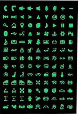 117 PCS Car Center Console Button Stickers, Car Decorative Switch Label Stickers, Luminous Stickers, Car Night Safety Luminous Decals, for Car Trailer, Boat (Fluorescence Green)