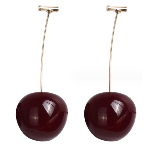 Cherry Earrings, 1 Pair Lifelike Red Cherry Dangle Drop Earrings, Fashion Fruit Earrings, Cherry Jewelry for Women Girls Weddings Party