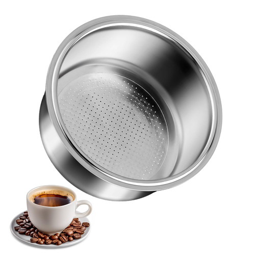 51mm Coffee Portafilter Basket, 1 Cup Stainless Steel Pressurized Coffee Filter Basket Portafilter Basket Replacement Bottomless Portafilter Espresso Machines Accessories(2 Cup)