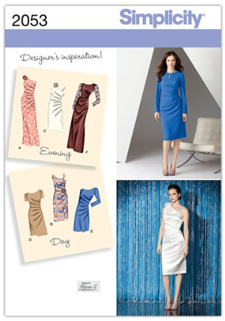 Simplicity Karen Z Pattern 2053 Misses Dress in two Lengths with Bodice Variations Sizes 6-8-10-12-14 Simplicity Karen Z Pattern 2053 Misses Dress in two Lengths with Bodice Variations Sizes 6-8-10-12-14