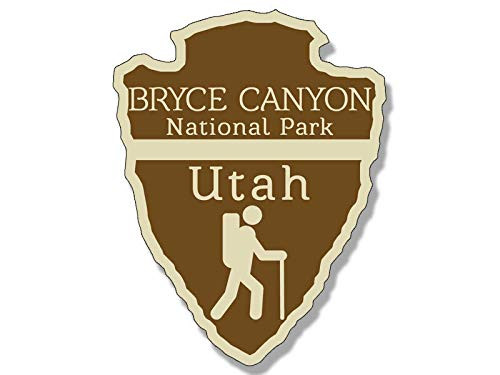 MAGNET 3x4 inch Arrowhead Shaped BRYCE CANYON National Park Sticker -rv hiking camping Magnetic vinyl bumper sticker sticks to any metal fridge, car, signs