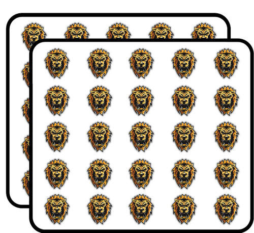 Lion Face Mascot Art Decor Sticker for Scrapbooking, Calendars, Arts, Kids DIY Crafts, Album, Bullet Journals 50 Pack