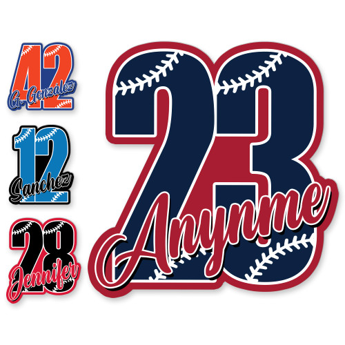 Custom Name Baseball Sticker, Personalized Name Baseball/Softball Helmet Decal Hard Hat Stickers Die-Cut Vinyl Sticker for Hardhats Laptop Water Bottle Phone Cars Decal Gift (Name & Number Color)
