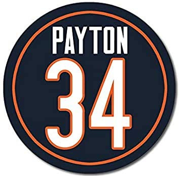 Round Bears Classic #34 Walter Payton Sticker (Number Chicago da)