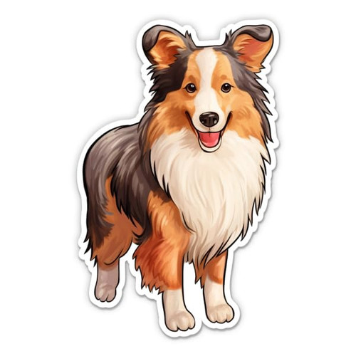 Shetland Sheepdog Sheltie Stickers - 2 Pack of 3" Stickers - Waterproof Vinyl for Car, Phone, Water Bottle, Laptop - Cute Happy Dog Decals (2-Pack)