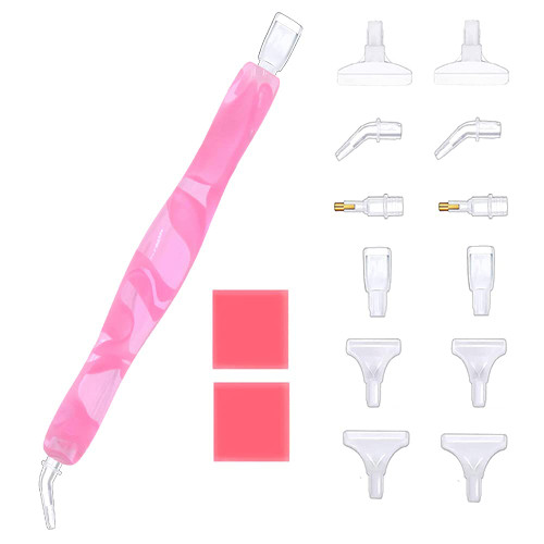 Diamond Painting Pen,Diamond Art Pen,Resin 5D Diamond Painting Pen Kit Tool Accessories Stylus Drill Pen for Diamond Painting Nail Art Cross Stitch Decoration Diamond Art Pink