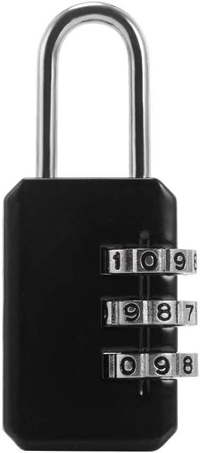 Black 3 Digits Dial Combination Luggage Suitcase Password Lock Code Padlock Strong and Durable Convenient
