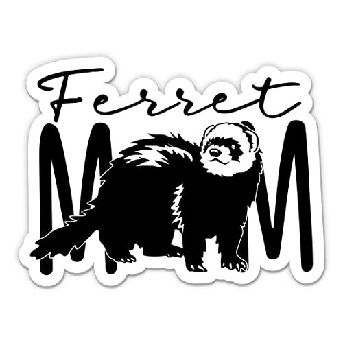 Ferret Mom Stickers - 2 Pack of 3" Stickers - Waterproof Vinyl for Car, Phone, Water Bottle, Laptop - Ferret Decals (2-Pack)