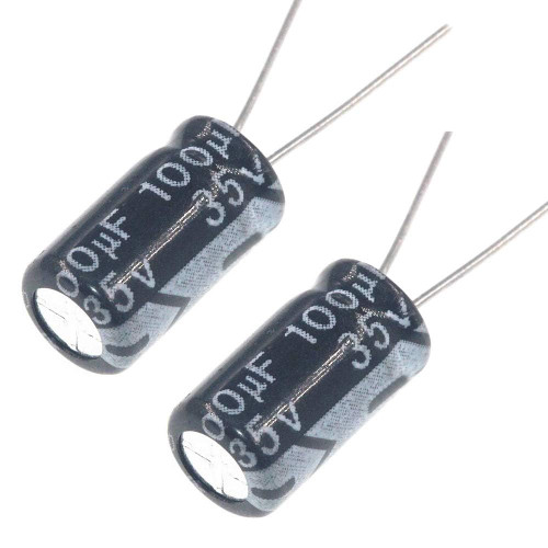 (Pack of 10pcs) 100uF 35V Aluminum Electrolytic Capacitor, Radial Electrolytic Capacitor 100uf 20% 105C 6x12mm