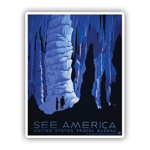 See America WPA Carlsbad Caverns Vintage Travel - Vinyl Sticker for Car, Laptop, Notebook (6" high) See America WPA Carlsbad Caverns Vintage Travel - Vinyl Sticker for Car, Laptop, Notebook (6" high)