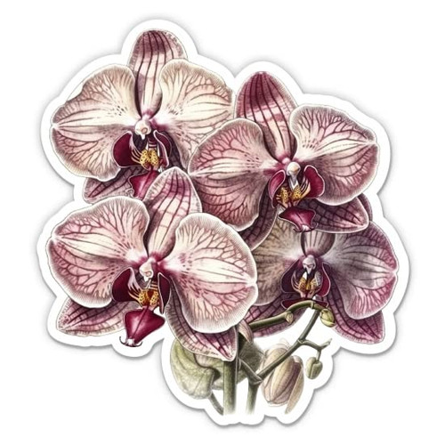 Orchid Stickers - 2 Pack of 3" Stickers - Waterproof Vinyl for Car, Phone, Water Bottle, Laptop - Orchid Flower Realistic Decals (2-Pack)