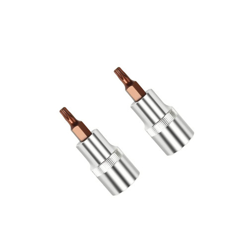 1/4" Drive T30 Torx Bit Socket, S2 Steel Bits, Heat Treated CR-V Steel Star Sockets 1.46" Length, 2 PCS