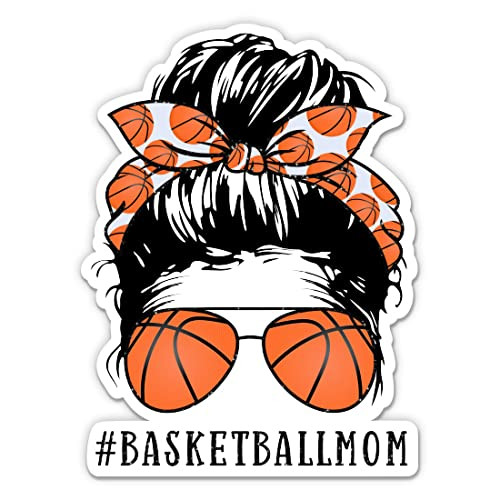 Basketball Mom Life Stickers - 2 Pack of 3" Stickers - Waterproof Vinyl for Car, Phone, Water Bottle, Laptop - Messy Bun Momlife #Momlife Decals (2-Pack)