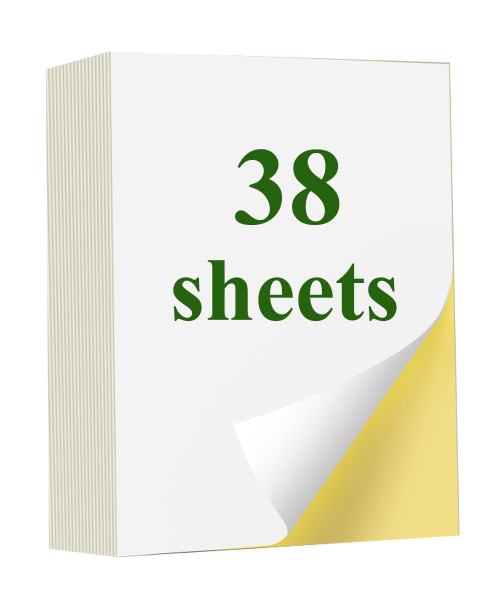 38 Sheets of Sticker Paper- White Matte Printable Sticker Paper for Inkjet Printer, Sticker Printer Paper Full Sheet Labels, for Laser/Inkjet Printers,Letter Size (8.5" x 11")