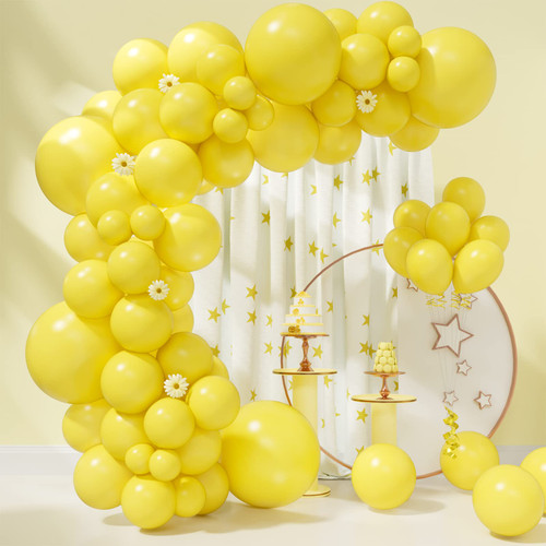 Yellow Balloons Garland Arch Kit 85pcs 5/10/12/18 Inch Yellow Balloons, Different Sizes Yellow Matte Latex Balloons for Sunflower Balloons Arch, Honey Bee Baby Shower Lemon Theme Party Decorations Yellow Balloons Garland Arch Kit 85pcs 5/10/12/18 Inch Yellow Balloons, Different Sizes Yellow Matte Latex Balloons for Sunflower Balloons Arch, Honey Bee Baby Shower Lemon Theme Party Decorations