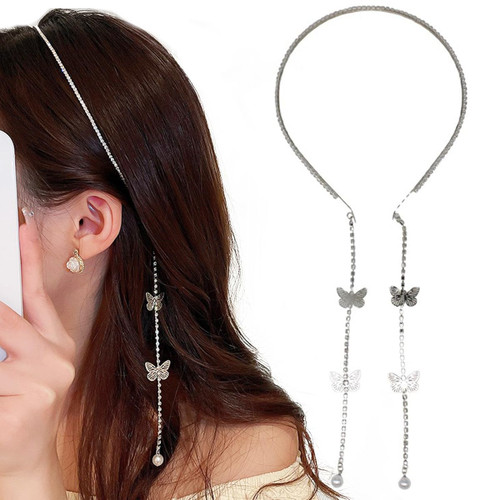 Wedding Butterfly Headband Head Chain Silver Tassel Hair Hoop Band Hair,Tassel Band Hair Elegant Vintage Rave Decorative Weding Prom Headwear Cute Fairy Hair Accessories for Women and Girl Wedding Butterfly Headband Head Chain Silver Tassel Hair Hoop Band Hair,Tassel Band Hair Elegant Vintage Rave Decorative Weding Prom Headwear Cute Fairy Hair Accessories for Women and Girl