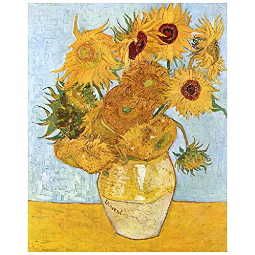 Vincent van Gogh Sunflowers Deco Fridge Magnet, 1888 Fine Art Repro Vase w/ 12 Sunflowers