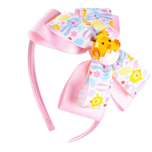 Easter Headband Pink Hair Bow Hair Band Cute Chick Bunny Eggs Hair Accessories for Girls Toddler Easter Party Supplies Easter Headband Pink Hair Bow Hair Band Cute Chick Bunny Eggs Hair Accessories for Girls Toddler Easter Party Supplies