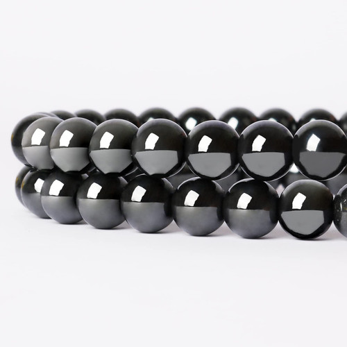 Black Hematite Natural Gemstone Beads for Jewelry Making - 60pcs 6mm Loose Round Stone Beads for DIY Bracelets and Necklaces Black Hematite Natural Gemstone Beads for Jewelry Making - 60pcs 6mm Loose Round Stone Beads for DIY Bracelets and Necklaces