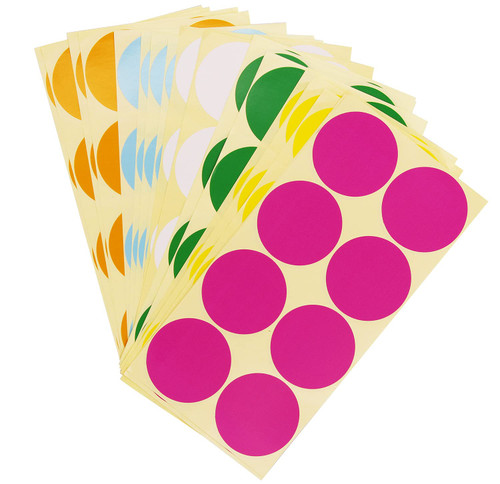 240 Pcs Round Color Circle Dot Sticker Labels 6 Assorted Colors(2" in Diameter)
