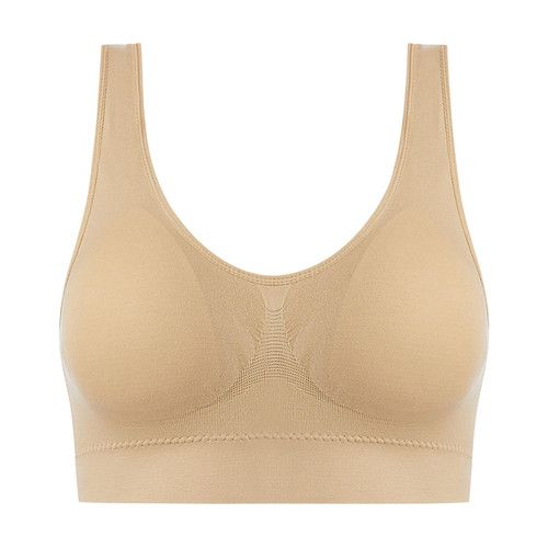 My cart Items Sports Bra for Women Sweat-Free Mesh Shaping Bra Breathable Cool Liftup Air Bra Seamless Wireless Cooling Comfort Bra no Underwire Bra Beige 3X