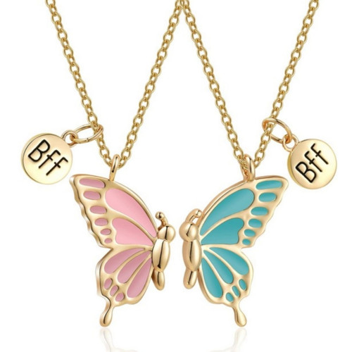 Best Friend Necklace Cute Butterfly Pendant BFF Necklaces for 2 Friendship Necklace for Teen Gifts for Women Friends Birthday Girls Best Friend Necklace Cute Butterfly Pendant BFF Necklaces for 2 Friendship Necklace for Teen Gifts for Women Friends Birthday Girls