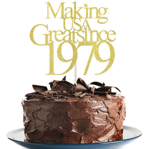 45th Birthday Making USA Greatsince 1979 Cake Topper Cheers to 45 Years Birthday 45 Fabulous Cake Decoration for Happy 45th Birthday Anniversary Party Cake Decorations Supplies (Making1979, golden) 45th Birthday Making USA Greatsince 1979 Cake Topper Cheers to 45 Years Birthday 45 Fabulous Cake Decoration for Happy 45th Birthday Anniversary Party Cake Decorations Supplies (Making1979, golden)
