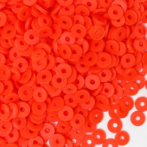 Dark Orange Clay Beads, Polymer Clay Beads for Bracelets Making, Clay Beads Bulk, Heishi Beads, Beacelet Making Kit for Bracelet Necklace Jewelry (Dark Orange,6mm)