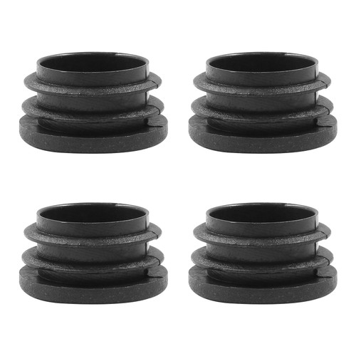 4 Pack 1-1/4 Inch (32mm) Round Plastic Hole Plugs, Black Pipe Tubing End Cap for Round Metal Tube