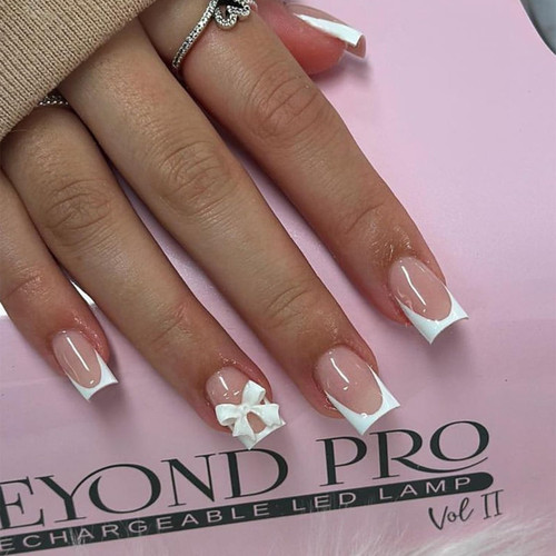 French Tip Press on Nails Short Fake Nails White Nail Tip Nude Pink False Nails with Bow Design Glossy Artificial Nails Square Shape Acrylic Nails Short Stick on Nails Cute Glue on Nails for Women French Tip Press on Nails Short Fake Nails White Nail Tip Nude Pink False Nails with Bow Design Glossy Artificial Nails Square Shape Acrylic Nails Short Stick on Nails Cute Glue on Nails for Women