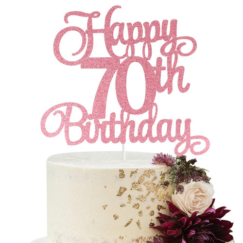 Happy 70th Birthday Cake Topper Rose Gold 70th Birthday Cake Topper for Women, Happy 70th Birthday Cake Decoration, 70 Cake Topper, 70th Birthday Decorations for Women Birthday Party Decoration (70) Happy 70th Birthday Cake Topper Rose Gold 70th Birthday Cake Topper for Women, Happy 70th Birthday Cake Decoration, 70 Cake Topper, 70th Birthday Decorations for Women Birthday Party Decoration (70)