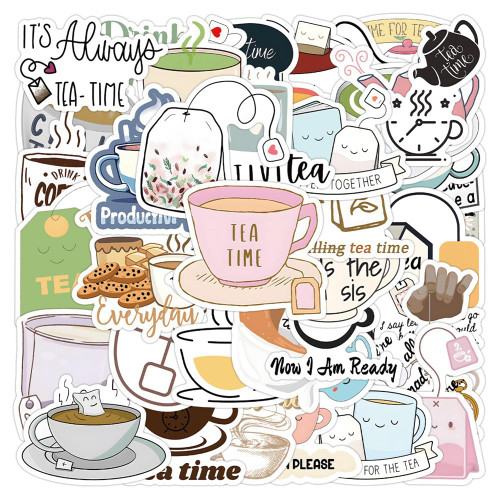 Tea Stickers |50Pcs Cha Waterproof Vinyl Decals for Water Bottles Laptop Luggage Cup Computer Mobile Phone Skateboard Tea Stickers |50Pcs Cha Waterproof Vinyl Decals for Water Bottles Laptop Luggage Cup Computer Mobile Phone Skateboard