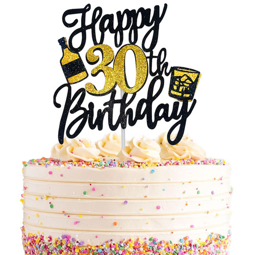 1 PCS Black Gold Glitter Happy 30th Birthday Cake Topper,Happy 30 Birthday Cake Decoration, 30 Fabulous Cake Decoration for Happy 30th Birthday Anniversary Party Decorations Supplies. (30th) 1 PCS Black Gold Glitter Happy 30th Birthday Cake Topper,Happy 30 Birthday Cake Decoration, 30 Fabulous Cake Decoration for Happy 30th Birthday Anniversary Party Decorations Supplies. (30th)