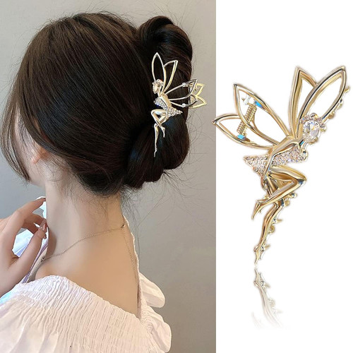 Elf Hair Clip Metal Hair Clips for Girls Rhinestone Hair Claws Fairy Hair Claw Clips for Thick Hair Gold Claw Clip Hair Barrettes Crystal Hairpin Elf Hairclips Shark Clip Hair Accessories and Women Elf Hair Clip Metal Hair Clips for Girls Rhinestone Hair Claws Fairy Hair Claw Clips for Thick Hair Gold Claw Clip Hair Barrettes Crystal Hairpin Elf Hairclips Shark Clip Hair Accessories and Women