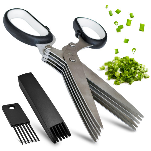 Herb Scissors Set - Kitchen Scissors With 5 Blades, Kitchen Gadgets Tools for Food Spices Cutting Shredded Lettuce, Cilantro Fresh, Green Onion and more