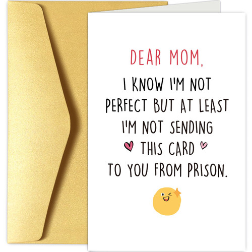 Funny Mother's Day Card from Son Daughter, Rude Mother's Day Card Gift for Mom, Mom Birthday Greeting Card, At Least Not Sending Card From Prison Funny Mother's Day Card from Son Daughter, Rude Mother's Day Card Gift for Mom, Mom Birthday Greeting Card, At Least Not Sending Card From Prison