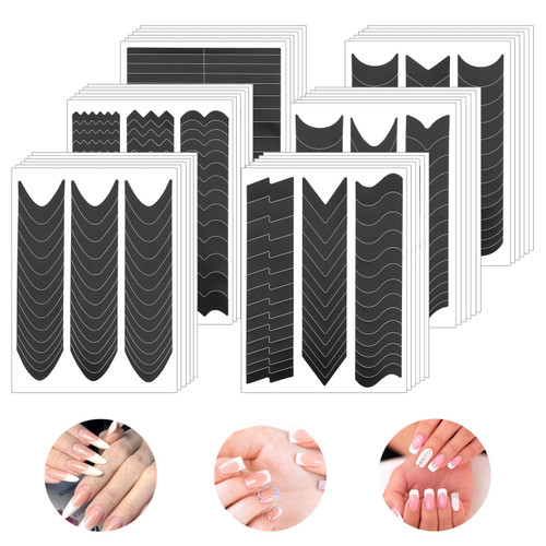 1422 Pcs French Tip Nail Guides French V-Shaped Nail Stickers Self-Adhesive Nail Tips Guides, Moon Shaped Manicure Strip Stickers Edge Auxiliary Stickers for DIY Stencil Tools 1422 Pcs French Tip Nail Guides French V-Shaped Nail Stickers Self-Adhesive Nail Tips Guides, Moon Shaped Manicure Strip Stickers Edge Auxiliary Stickers for DIY Stencil Tools