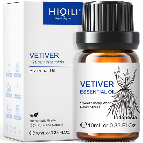 Vetiver Essential Oil,100% Pure Natural for Diffuser,Massage- 10ml