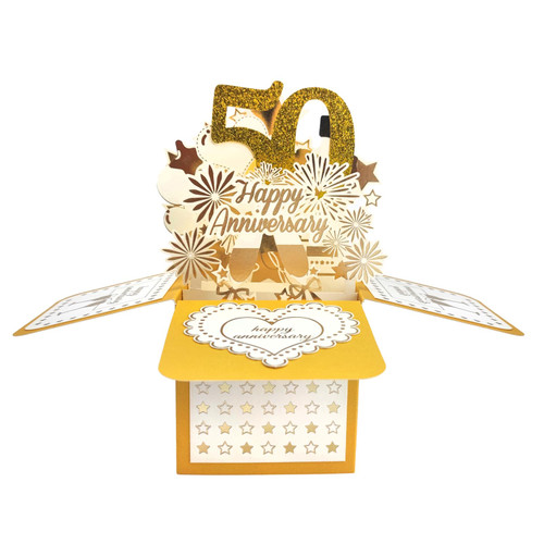 Funny 50th Wedding Anniversary Pop Up Card for Husband Wife,Great 3D 50 Years Together Gift for Her Him,Happy 50 Anniversary Card for Parents,Best Fifty Years Married Gift Idea for Couple